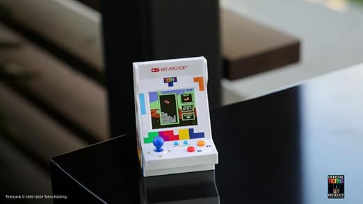 MY ARCADE Tetris Pico Player: 3.7" Fully Playable Portable Tiny Arcade Machine with 101 Retro Games, 2" Screen Color Display, Small