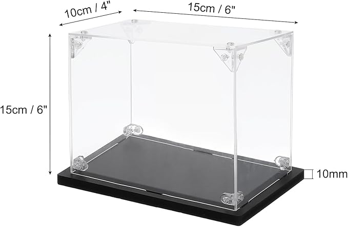 MECCANIXITY Acrylic Display Case, 4''x6''x6'' Clear Display Box Assemble Dustproof Display Box Storage Organizer for Collectibles Action Figures