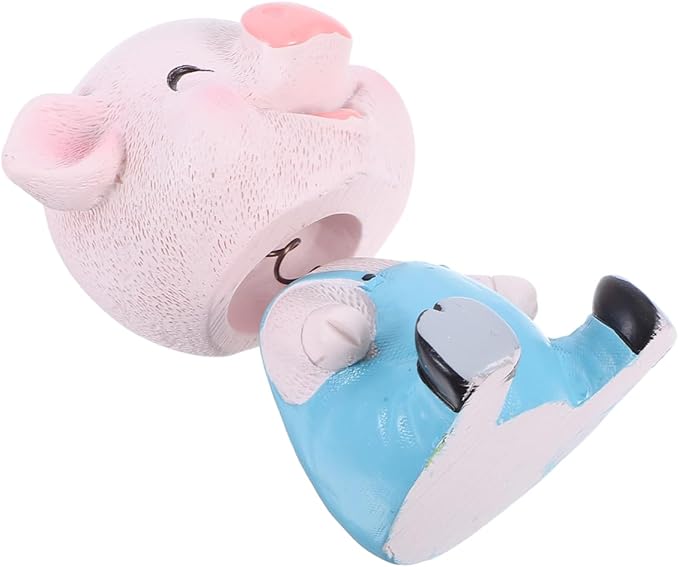 EXCEART Pig Ornament Bobblehead Shaking Piggy Decor for Car Dashboard Home Office Desk 3.14 X 2.95 X 1.77 Inches Cartoon Collectible Toy