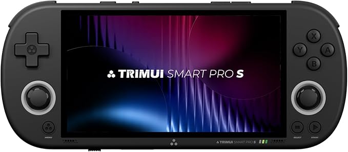 Trimui Smart Pro-S 4.96″ Retro Handheld Game Console, Allwinner A523 Octa-Core 2.0GHz, Mali-G57, Active Cooling, L3/R3, Linux, 8GB + microSD (Black-No Card)