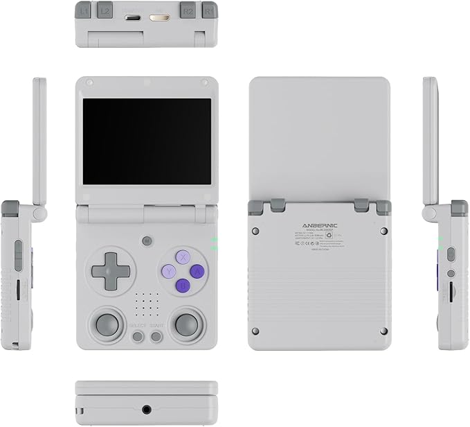 RG34XXSP Retro Handheld Game Console RG34XX SP Retro Gaming Console with 64G Preloaded 5000+ Games,3300 mAh Battey, Portable Pocket Arcade Support 30+ Simulators 5G WiFi Bluetooth HD Gray