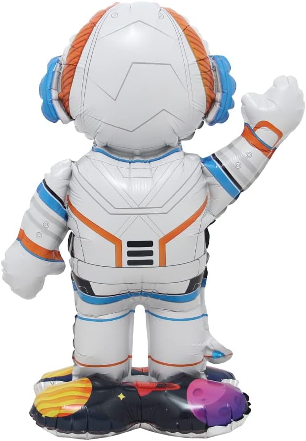 Inflatable Spaceman Astronaut Balloons Base Standing Foil Balloon Boys Space Theme Birthday Party Kids Inflatable Rocket Toys Decor (Base Astronaut)