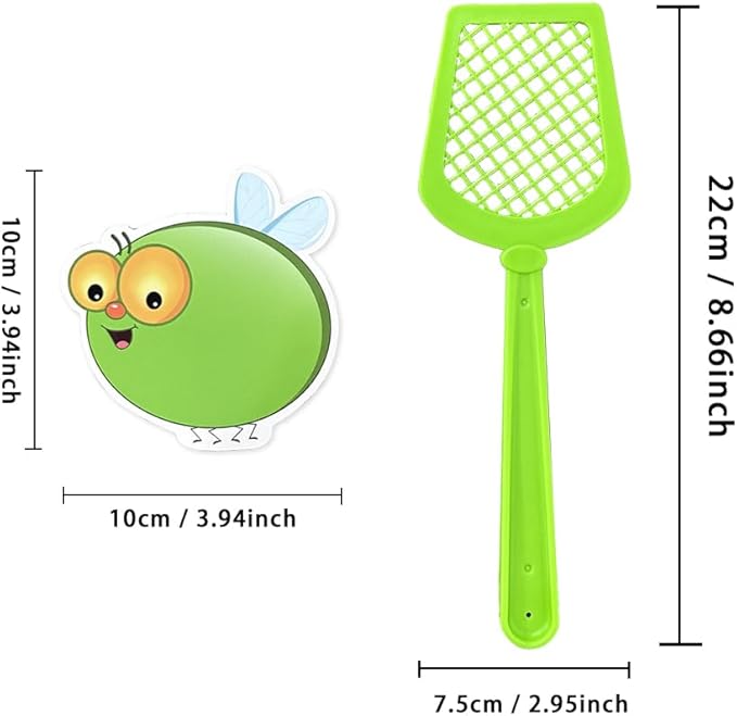 20 Blank Fly Cards and 4 Swatters Pack, DIY Early Childhood Education Materials, Quick Response Sight Words and Math Learning Game, Preschool Primary School Teaching Interaction Aids