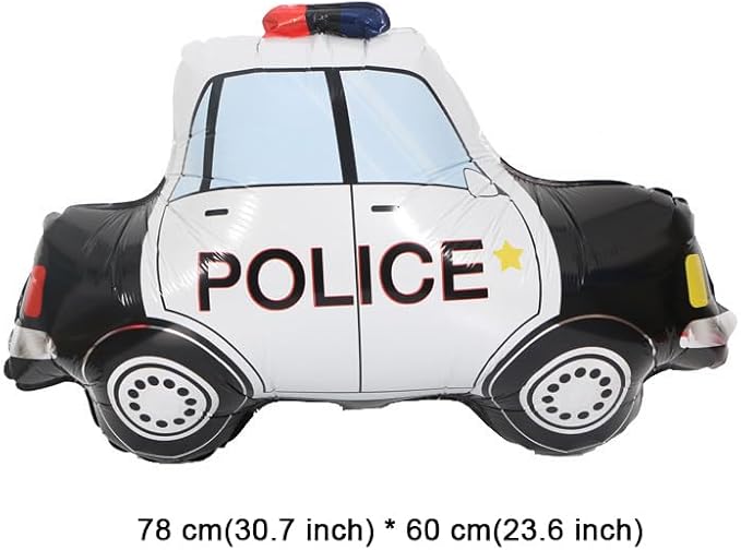 3PCS Rescue Vehicle Balloons Police Cars Fire Trucks Ambulances Mylar Foil Balloons for Kid Birthday Party Wedding Baby Shower Rescue Theme Party Home Decorations Supplies