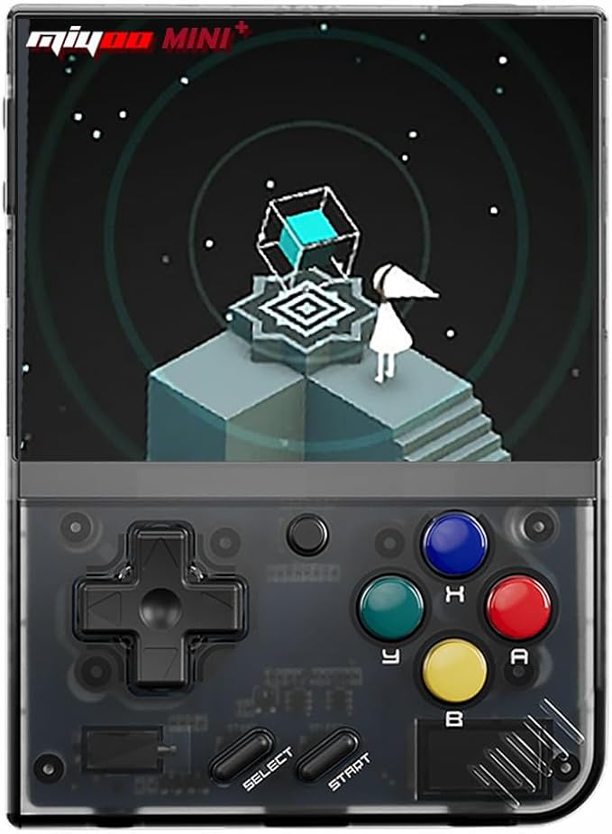 Miyoo Miyoo Mini Plus Retro Gaming Console, Handheld Game Console with 3000mAh Battery 3.5'' IPS Screen, Compatible with a Large Variety of Classic Games. Support WiFi & RTC, Black