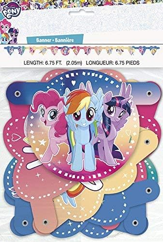 My Little Pony Birthday Party Supplies Favor Deluxe Bundle Pack Serves 16 includes 16 Plates, 16 Napkins, 1 Table Cover, 1 Banner, 16 Loot Bags, 24Tattoos, 1 Dinosaur Sticker Sheet