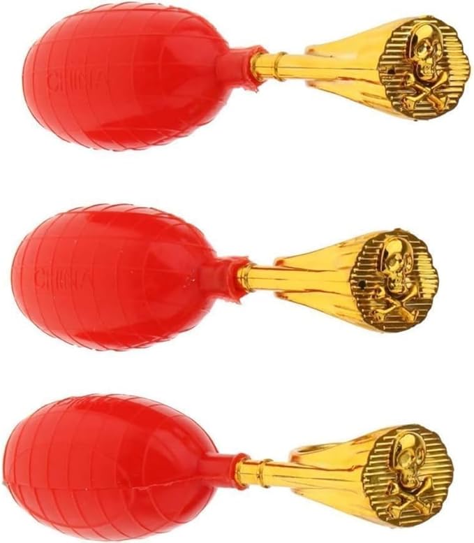 3Pcs Water Squirt Games Water Spray Ring Tricky Spoof April Fools' Day Tricky Prank Games Gag Practical Jokes Novelty and Gag Red