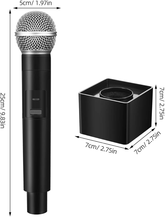 ibasenice Simulation Microphone Toy with Square Mic Flag Prop for Kids Stage Play Cosplay Parties and Speech Practice 9.65 Inch Portable Plastic Fake Microphone