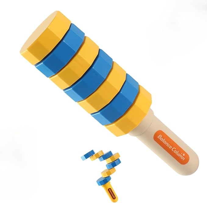 Handheld Wooden Balancers- Wooden Balance Challenge Set for Kids & Adults, Hand Eye Coordination Game, Sensory Motor Skills, Creative Play, Stress Relief Fidget Gift for Holiday/Party (B)