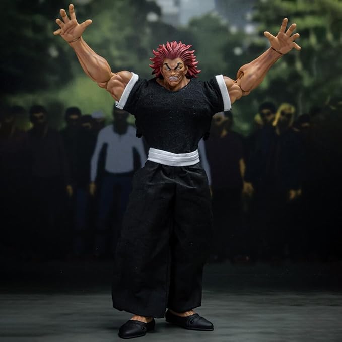 Hanma Yujiro Action Figure 19CM Anime Figure Yujiro Statue Model, Joints Movable Cartoon Manga Figure Handmade Collectible Desktop Decoration for Fans