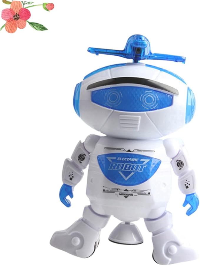 Dance Robot Toy for Children Flashing Lights Fun Music Rotating Robot Toy Boys and Girls