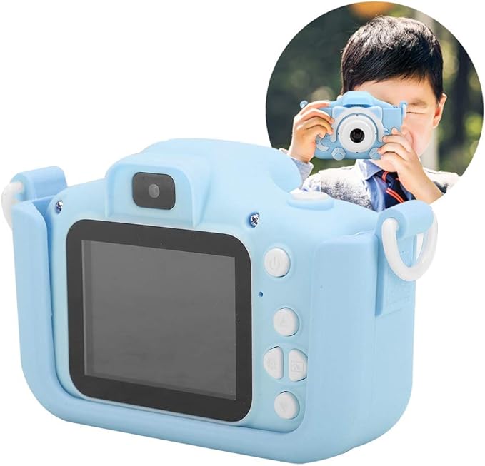 EBTOOLS Mini Cartoon Kitty Children Camera, 12MP Mini Dual Cameras USB Digital Camera Toy, with 2.0In Screen, for Taking Photos and Recording Videos, Game, Gifts for Kids(Blue)