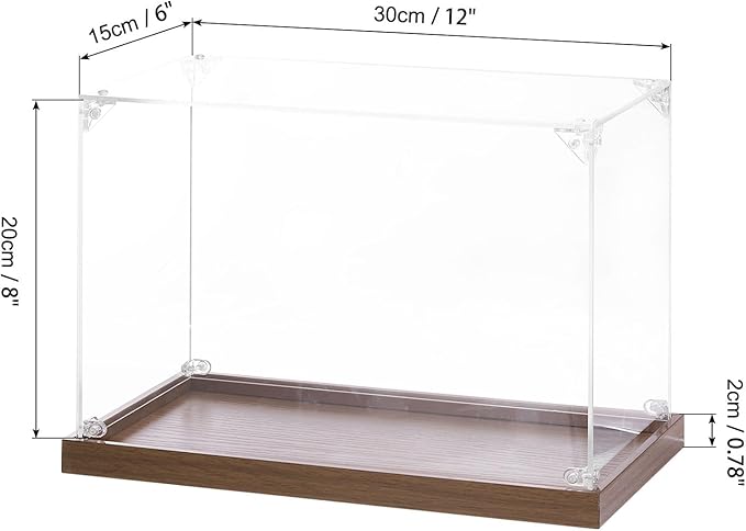 MECCANIXITY Acrylic Display Case, 12"x6"x8" Clear Display Box Assemble Dustproof Storage Organizer Showcase for Collectibles Action Figures