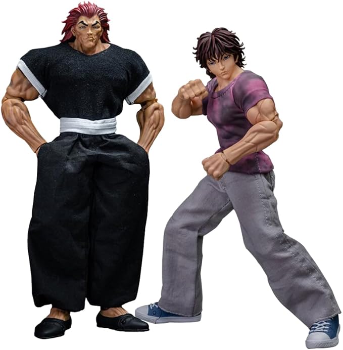 2PCS Hanma Yujiro Action Figure Anime Figure Yujiro Statue Model, Joints Movable Cartoon Manga Figure Handmade Collectible Desktop Decoration for Fans