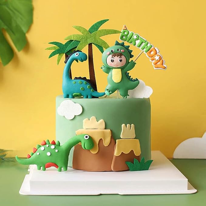 Gyufise 9 Pack Dinosaur Cake Decorations Dinosaur Babyshower Happy Birthday Cupcake Topper Dinosaur Cake Toppers for kids Birthday Baby Shower Party Supplies