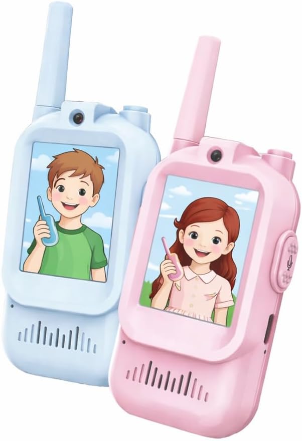 Video Walkie Talkies for Kids, 2-Way Video Intercom with 1500ft Range, Rechargeable, Ages 3-12