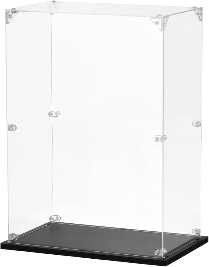 MECCANIXITY Acrylic Display Case, 9.8"x6"x13.8" Clear Display Box Assemble Dustproof Storage Organizer Showcase for Collectibles Action Figures