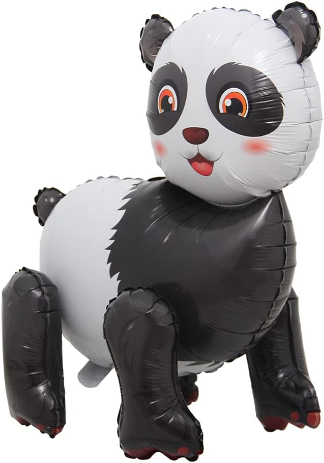 4D Walking Balloons Animal Foil Balloon Lion Panda Alpaca Ballon Jungle Forest Zoo Theme Baby Shower Birthday Party Supplies (4D Panda)