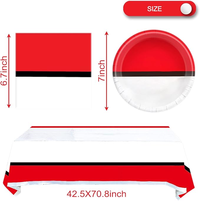 Cartoon Animation Birthday Party Supplies Includes 20 Plates and 20 Napkins and Tablecloth71 '' x 42 '' Video Games Themed Party Tableware
