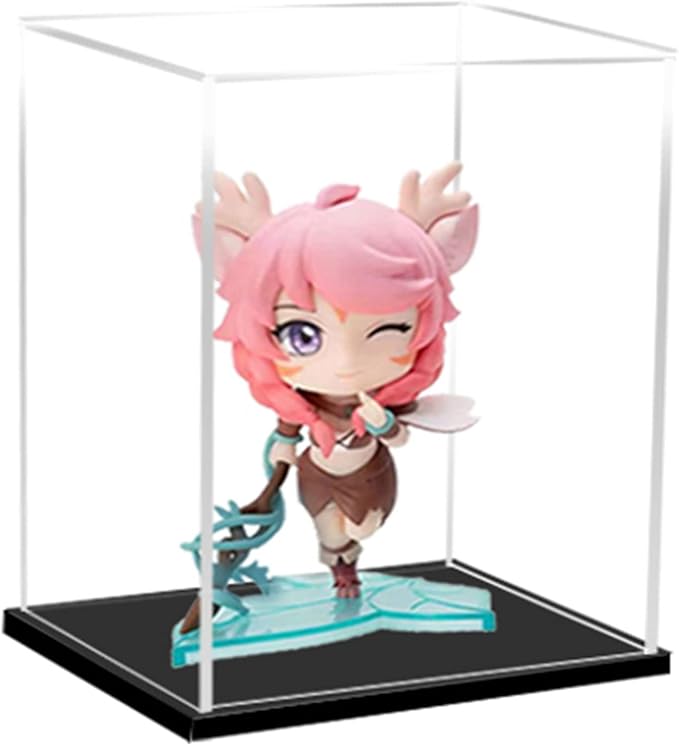 Clear Acrylic Display Case Box ，Versatile Collectibles Display Dustproof Showcase with Thickening Base，for Display Action Figures Home Storage Organizing Toys (6x6x6inch/15x15x15cm)