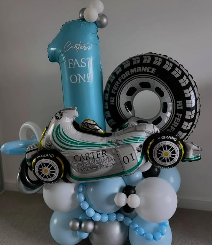 5pcs 30inch wheel balloons-race cars hot wheels birthday party decorations supplies for men. cars theme birthday party decorations.