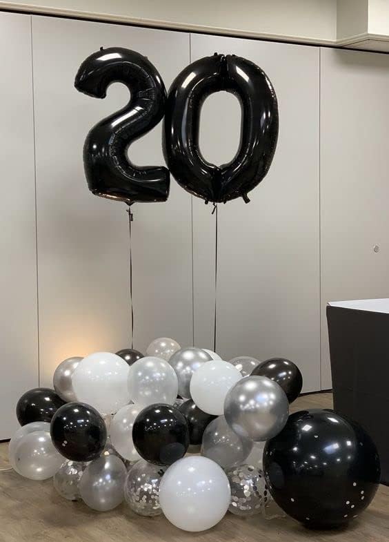 Number 0 Balloons 40 Inch Black Number Balloons for 10 20 30 40 50 60 70 80 90 100 Numbers Balloon Birthday Decorations Wedding Event Baby Shower