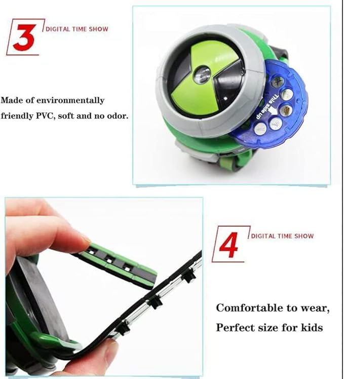 Cartoon Projector Watch Toy for Alien Force and Mysterious Projection Action Figures Model Toy for Kids Birthday Party Supplies