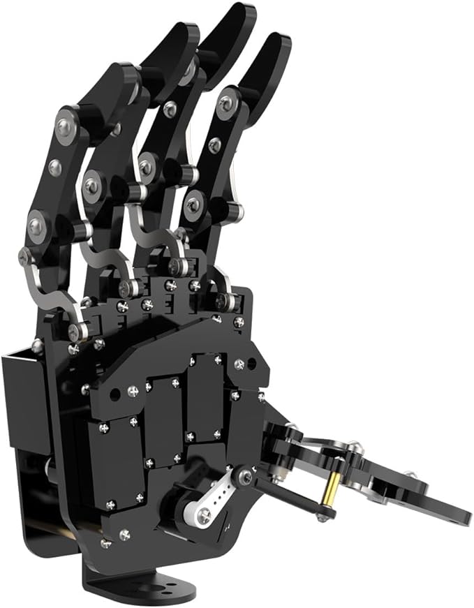 HIWONDER Robot Hand Five Fingers Support Secondary Development Solely Movement Bionic Robot Mechanical Arm Hand DIY Robot（Right Hand）