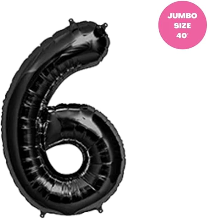 Birthday Party Balloon Set with Checkered and Smiley Face Design, 8-Piece Black and White Balloon Pack with Number 6 Foil Balloon for Kids Celebrations