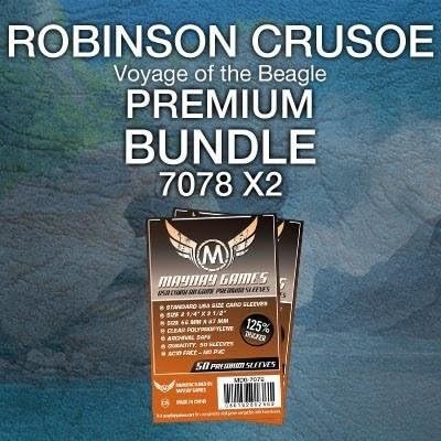 Mayday Games Robinson Crusoe: Voyage of The Beagle Game Accessory- Premium Card Sleeve Bundle
