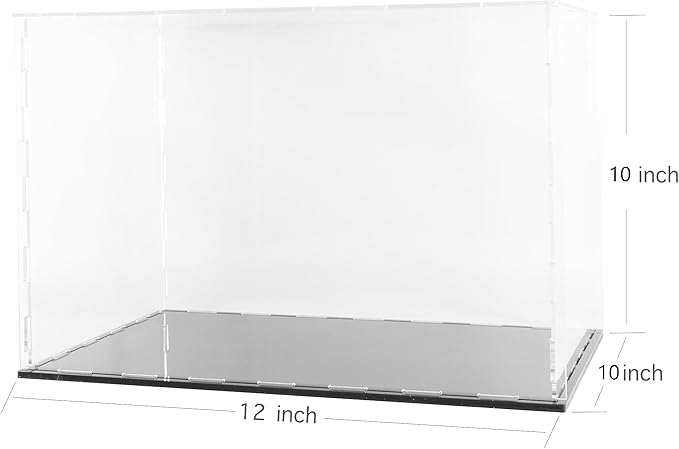 Clear Acrylic Display Case-Assemble Countertop Box for Display-Clear Display Box,Dustproof Protection Showcase for Toy Collectibles (12*10*10inch)
