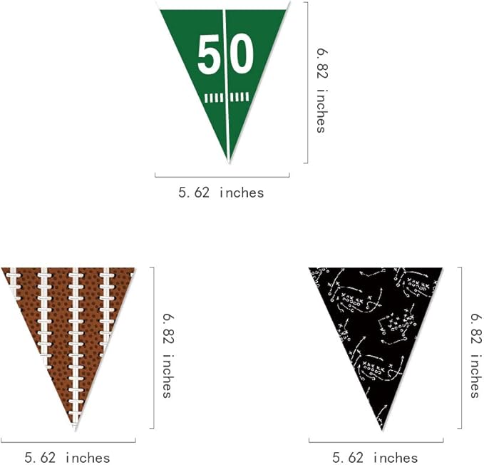 CC HOME Rugby Banner String Flags Decoration Ball Sports Theme Birthday Party Pennant Banner for Shower Party Decorations