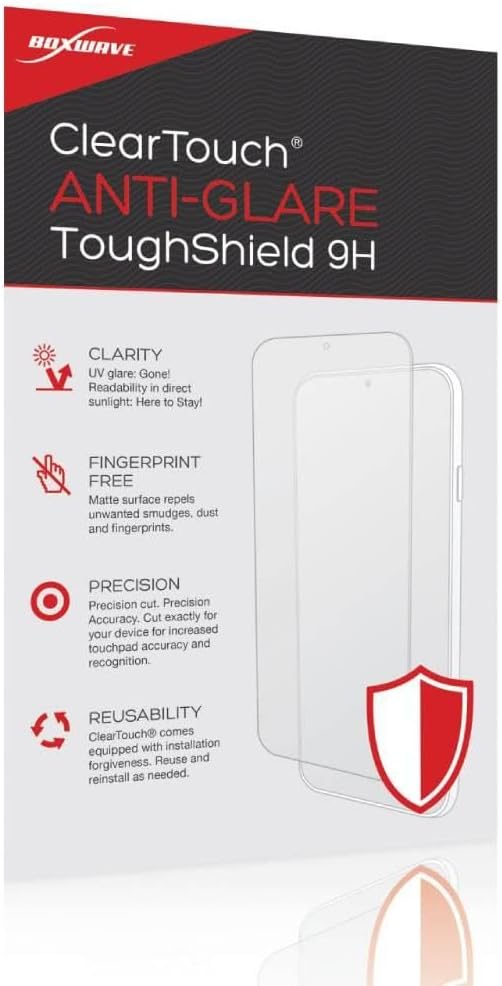 BoxWave Screen Protector Compatible with Arcade1Up Time Crisis Deluxe - ClearTouch Anti-Glare ToughShield 9H (2-Pack), Anti-Glare 9H Tough Flexible Film Screen Protector