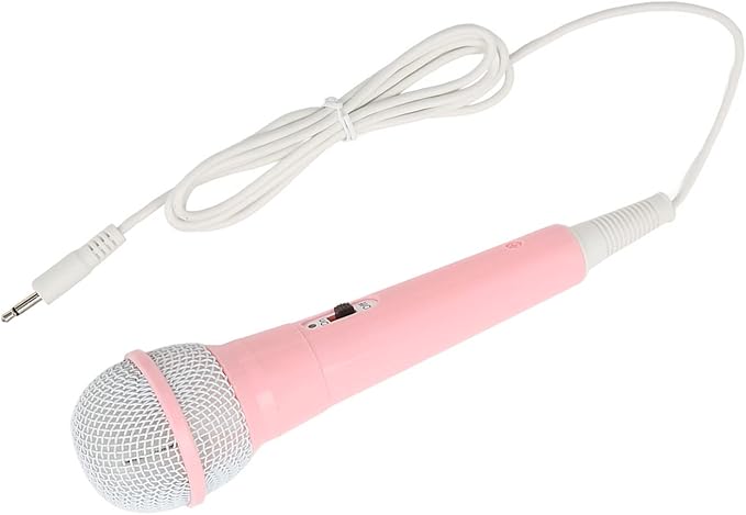 Zyyini Kids Wired Microphone, Pink, 3.5mm Jack, Portable, Lightweight, No Battery, Ideal for Kids Singing Machine, Karaoke, Storytelling, Pink