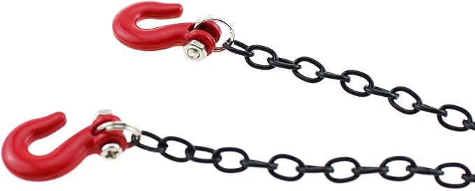 TAODAN 100cm Miniature Metal Trailer Chain with Tow Hook Decorative Accessory Remote and App Controlled Vehicles Part