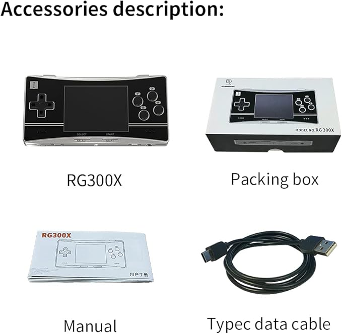 RG300X Handled Game Console, Portable Gaming Console with 64G TF Card , Retro Game Consoles with 3.0 inch IPS Screen