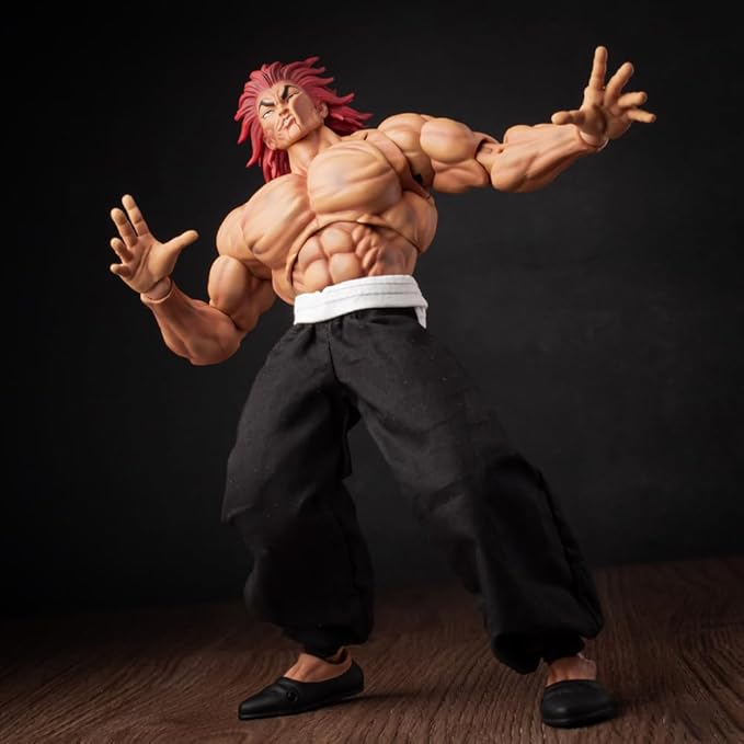 Hanma Yujiro Action Figure 19CM Anime Figure Yujiro Statue Model, Joints Movable Cartoon Manga Figure Handmade Collectible Desktop Decoration for Fans
