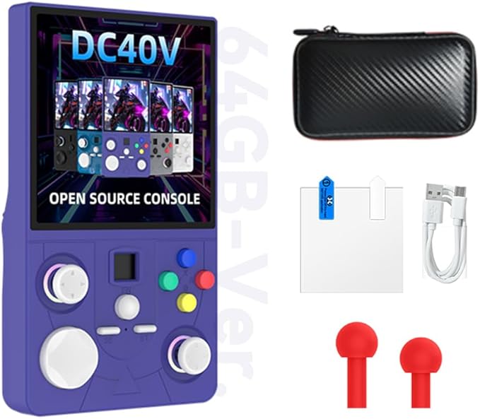 DC40V Handheld Game Console 4.0inch 720*720 IPS 1:1 Screen 4000mAh RK3326 Linux Game Console Indigo-64