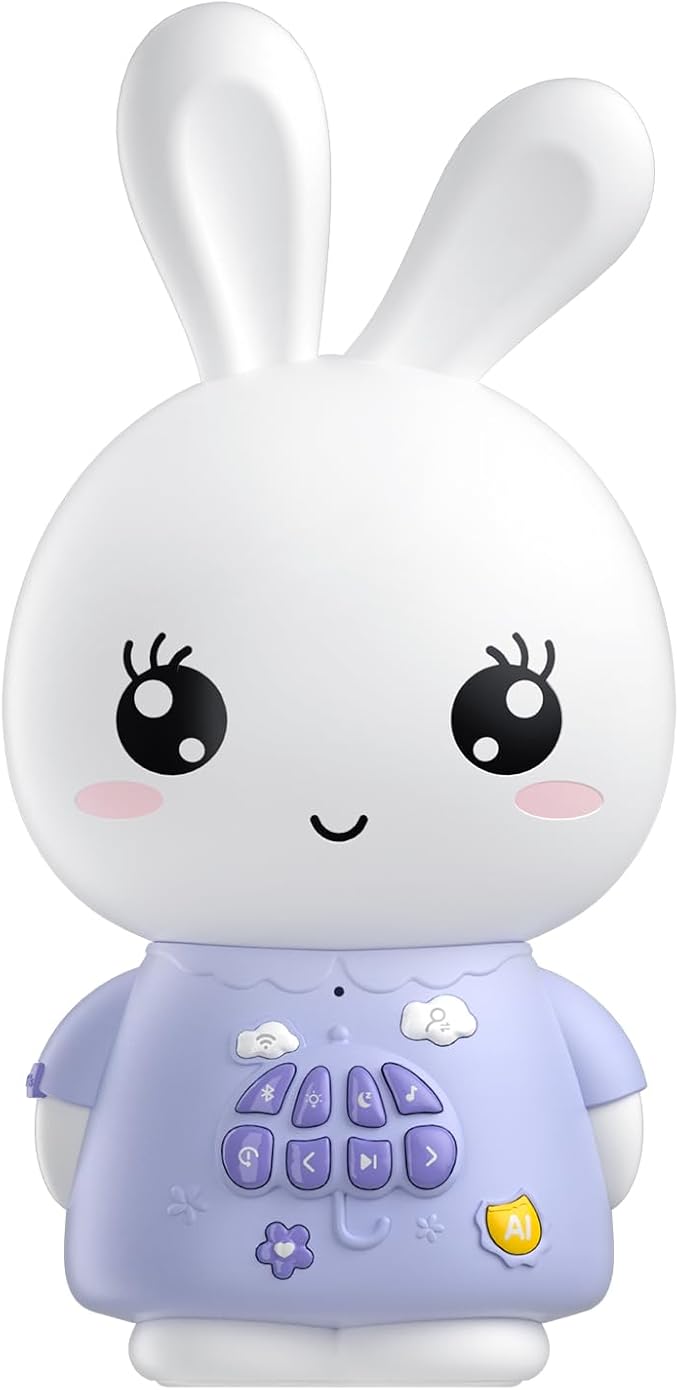 alilo AI Toys for Kids, Smart Companion with Real-Time Voice, 4 Agents & 91 Languages, Preloaded 48 Bunny English/50 Stories/66 Music/28 Lullabies/34 Classical Tunes, Bluetooth Speaker