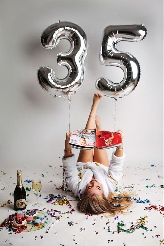 40 Inch Silver Number 6 Balloon, Giant 6 Number Balloons for 6th Birthday Decorations, Party Supplies for Baby Boy Girl, Silver Party Decor