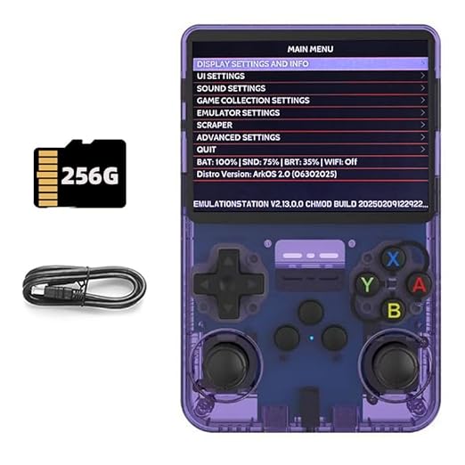 VILCORN 256G R36S Retro Handheld Game Console 50+Simulators 3.5 Inch Screen Portable Gaming Handheld Player Support Arkos Linux System & One-Click Boost (purple)