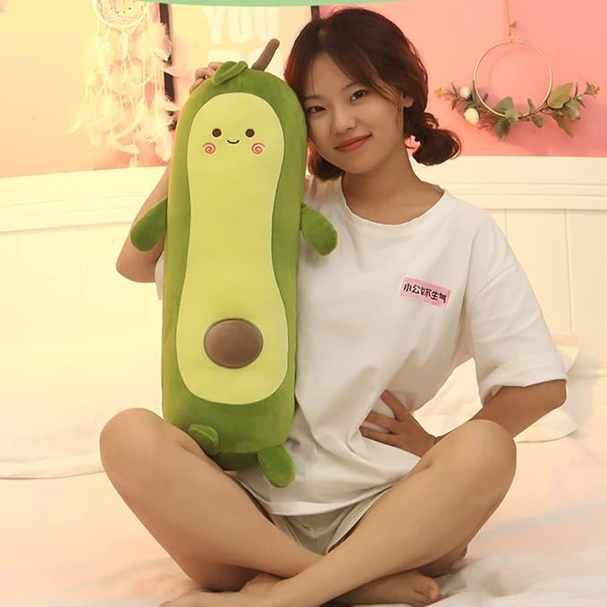 MMTTAO Long Avocado Stuffed Animal 22 Inch Avocado Plush Toy Cute Stuffies Kawaii Food Fruit Plushies Pillow Cuddle Plushie Hugging Plush Pillow Gifts for Kids Boys Girls Home Bedroom Decor, 22Inches