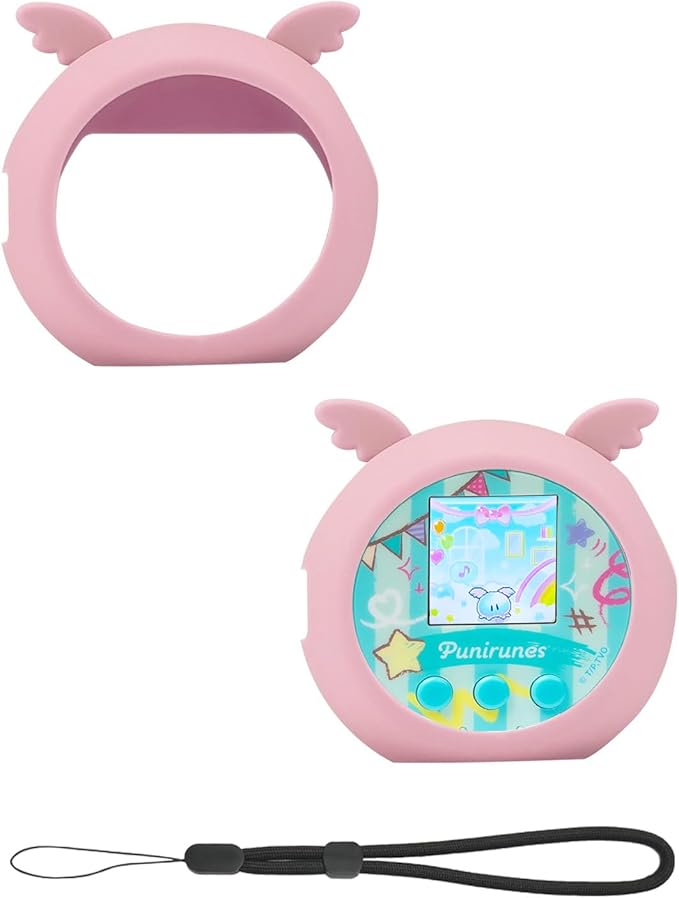 Silicone Case Compatible with Punirunes Interactive Digital Toy - Protective Sleeve with Lanyard (Case Only)-Pink