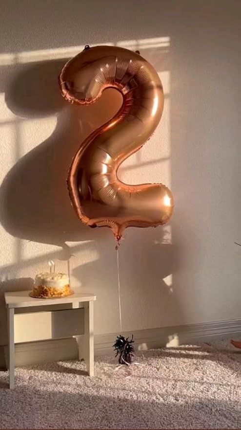 2 Numbers Balloon 40 Inch Coffee Brown Two Balloon Number Birthday Decor, 2nd 12 21st Party Celebration Decorations Graduations Wedding Baby Shower