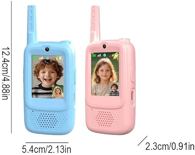 Video Walkie Talkies for Kids,2 Pack Rechargeable Video Intercom Kids Walkies Talkies, Indoor Outdoor Toys for Family Games, Outside, Camping, Hiking for Boys Girls Ages 3-12