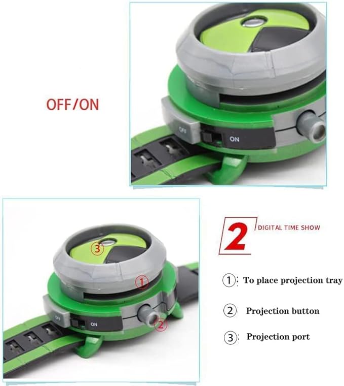 Cartoon Projector Watch Toy for Alien Force and Mysterious Projection Action Figures Model Toy for Kids Birthday Party Supplies