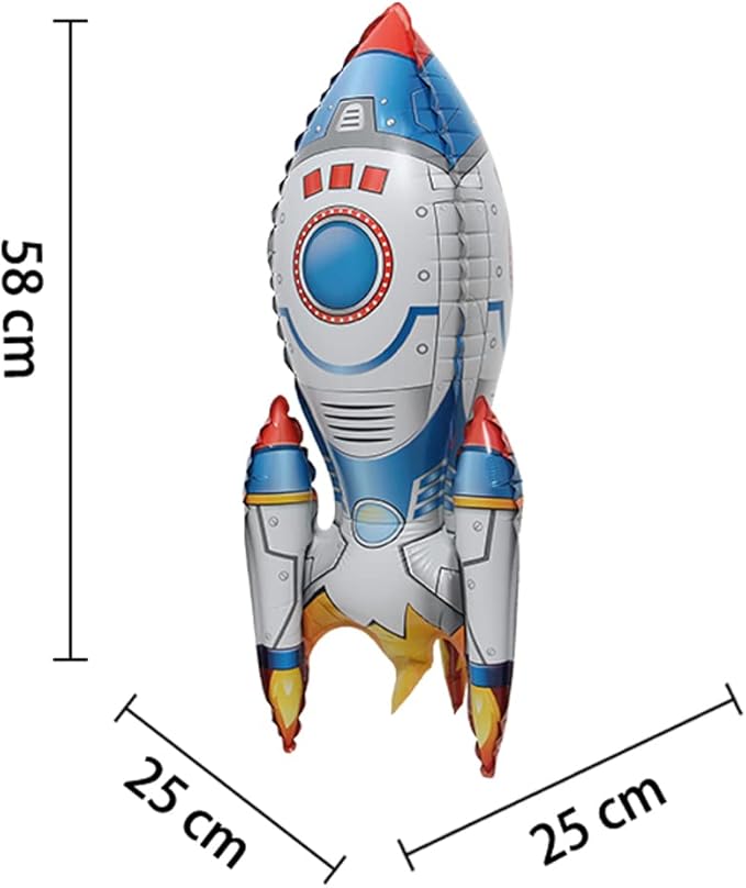 Inflatable Rocket spaceman astronaut Balloons Base Standing Rockets Foil Balloon Boys Space Theme Birthday Party Kids Inflatable Rocket Toys Decor (Selfstand Rocket)