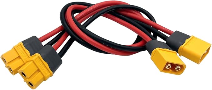 3PCS XT60H Plug Extension Cable XT60H Plug Male Connector to XT60H Plug Female Connector Wire Adapter with 11.8inch 14awg Silicone Wire