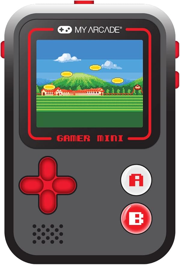 My Arcade Gamer Mini Classic-Red: Miniature Handheld Gaming System Packed with 160 Games, 1.8'' Color Display (DGUN-3925), Small