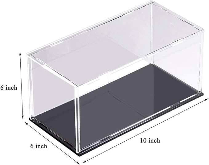 Self-Assembly Acrylic Display Case,Display Cases for Collectibles,Deluxe Dustproof Showcase,Cube Countertop Box for Pop Figures Collectibles Toys,Need Remove Protective Film (10x6x6 inch; 25x15x15cm)